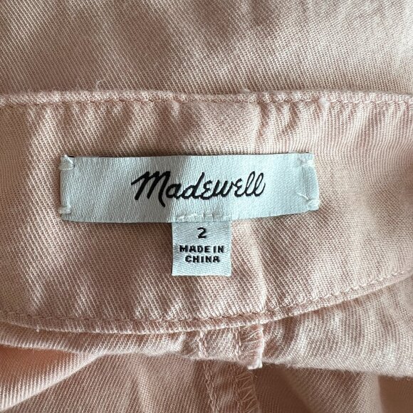 Madewell Peach Patio Button Front Midi Skirt Sz 2 - Picture 2 of 3